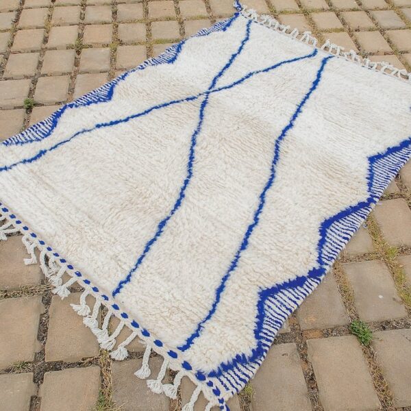 Beni ourain rug - Moroccan rug - Custom size rug - blue and white - Image 8