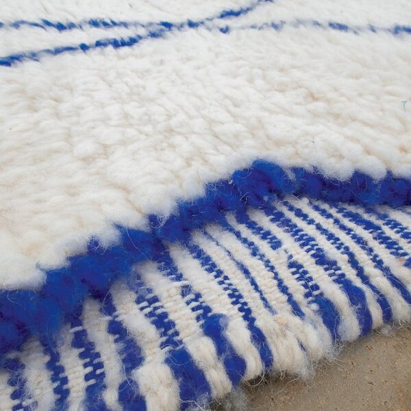 Beni ourain rug - Moroccan rug - Custom size rug - blue and white - Image 4