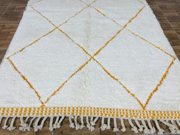 Beni ourain rug - Moroccan rug - Custom size rug -Gold and white - Image 2