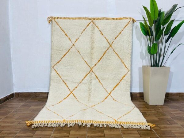Beni ourain rug - Moroccan rug - Custom size rug -Gold and white