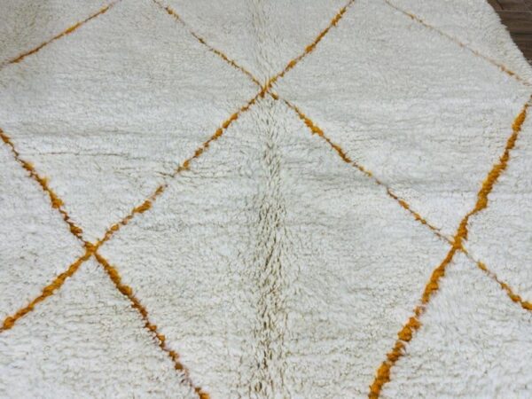 Beni ourain rug - Moroccan rug - Custom size rug -Gold and white - Image 7