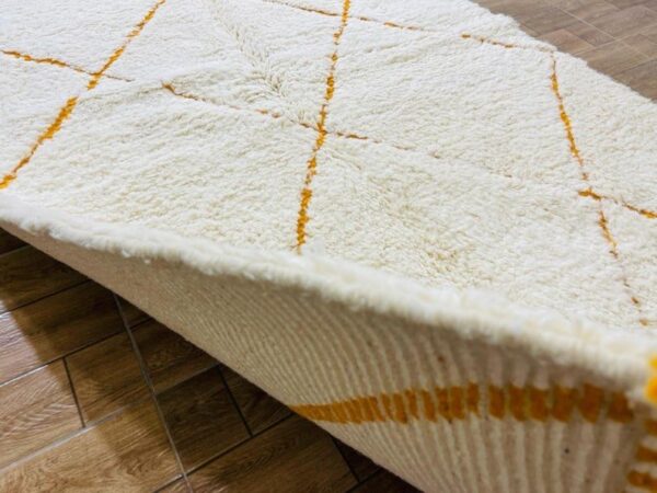 Beni ourain rug - Moroccan rug - Custom size rug -Gold and white - Image 5
