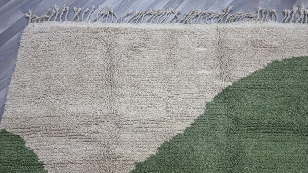 Beni ourain rug - Moroccan rug - Custom size rug - green and white - Image 8