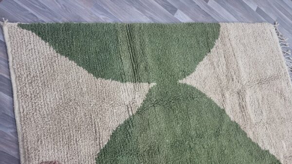 Beni ourain rug - Moroccan rug - Custom size rug - green and white - Image 5