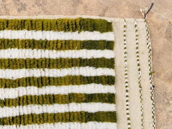 Beni ourain rug - Moroccan rug - Custom size rug - green and YELLOW - Image 3