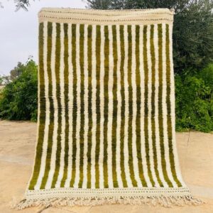Beni ourain rug - Moroccan rug - Custom size rug - green and YELLOW