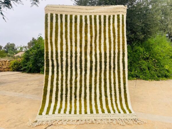 Beni ourain rug - Moroccan rug - Custom size rug - green and YELLOW