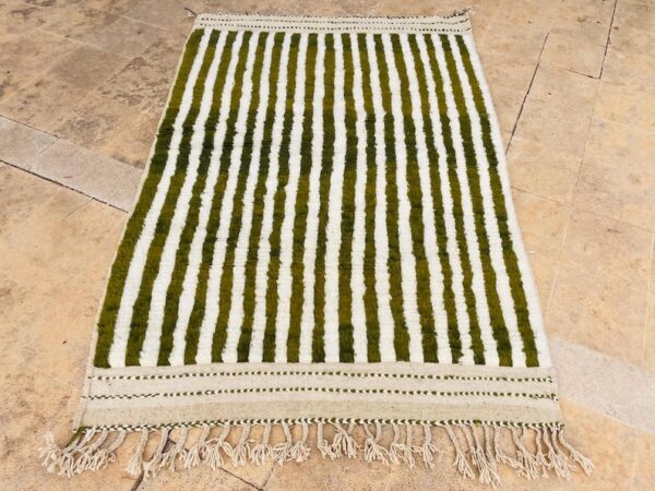 Beni ourain rug - Moroccan rug - Custom size rug - green and YELLOW - Image 2