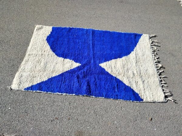 Beni ourain rug - Moroccan rug - Custom size rug - BLUE AND WHITE - Image 2