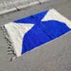 Beni ourain rug - Moroccan rug - Custom size rug - BLUE AND WHITE - Image 4
