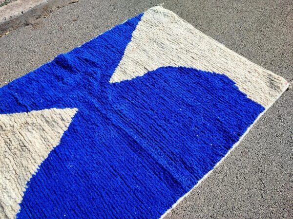 Beni ourain rug - Moroccan rug - Custom size rug - BLUE AND WHITE - Image 6