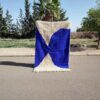 Beni ourain rug - Moroccan rug - Custom size rug - BLUE AND WHITE - Image 3