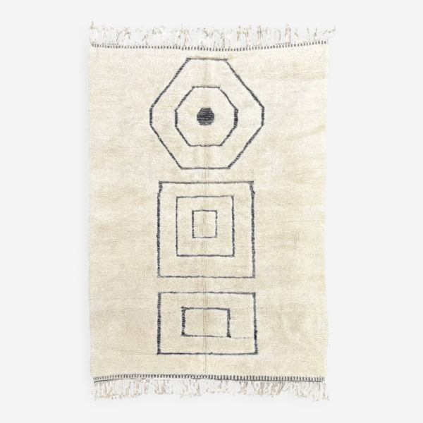 white beni ouarine rug - Moroccan rug - Custom size rug -