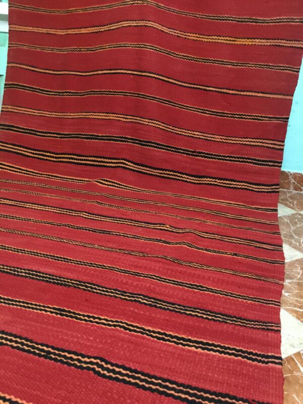 Moroccan RED Vintage rugs "AHENDIR" 370cm x 187cm   12.13ft x 6.13ft - Image 7