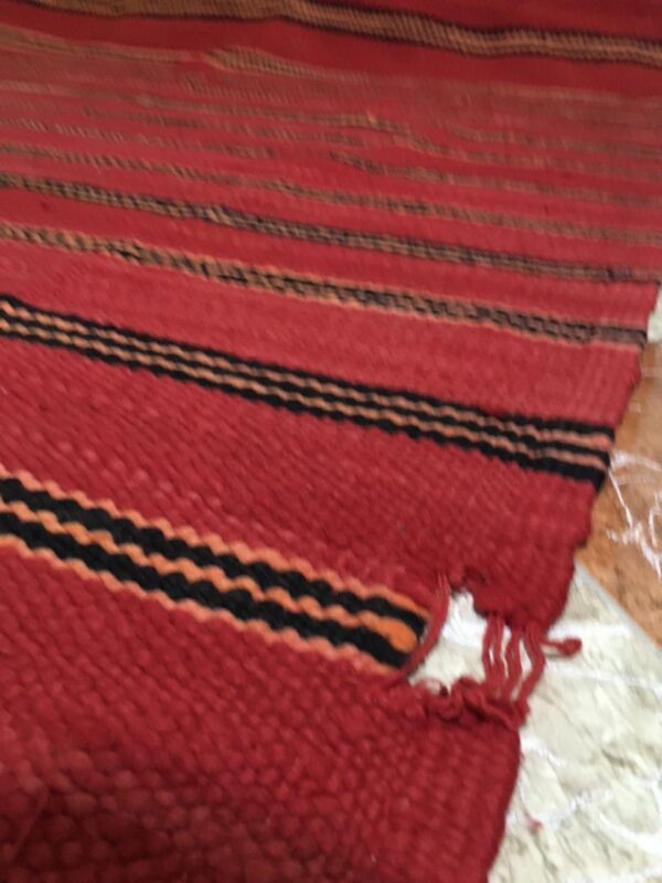 Moroccan RED Vintage rugs "AHENDIR" 370cm x 187cm   12.13ft x 6.13ft - Image 6