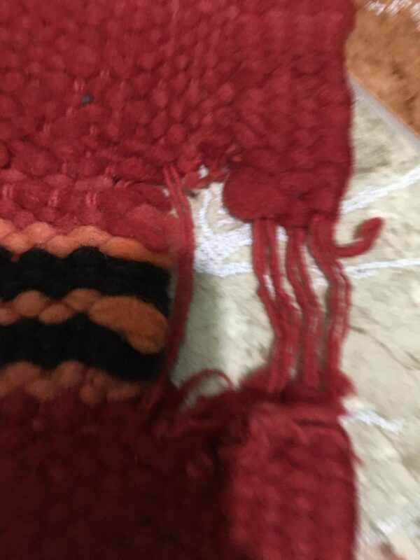 Moroccan RED Vintage rugs "AHENDIR" 370cm x 187cm   12.13ft x 6.13ft - Image 5