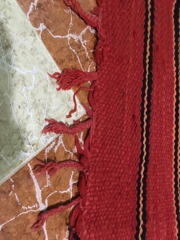 Moroccan RED Vintage rugs "AHENDIR" 370cm x 187cm   12.13ft x 6.13ft - Image 4