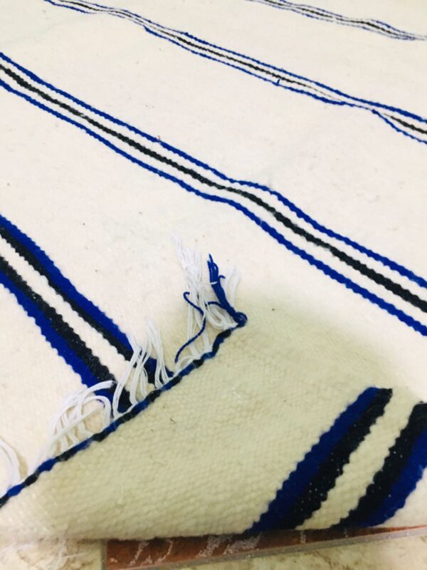 WHITE AND BLUE moroccan rugs "TAHNDIRT" 330cm x 187cm   10.8268ft x 6.13517ft - Image 5